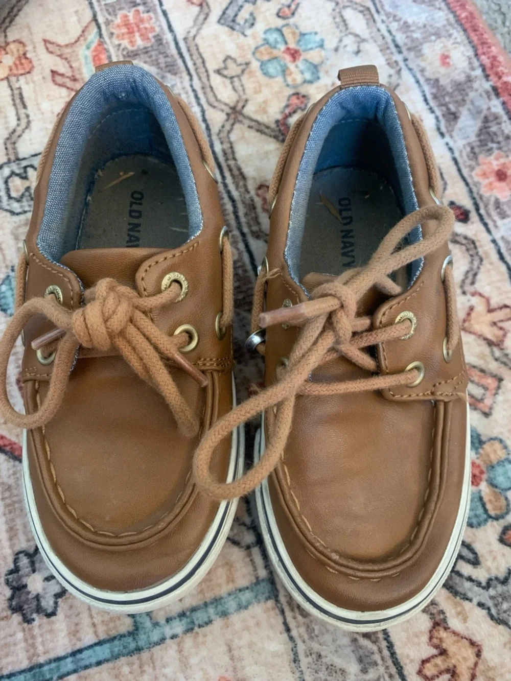 Old Navy Tan Kids Moccasin-Style Boat Shoes